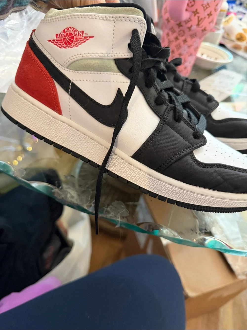 Nike Kids Black and White Air Jordan Style Sneakers